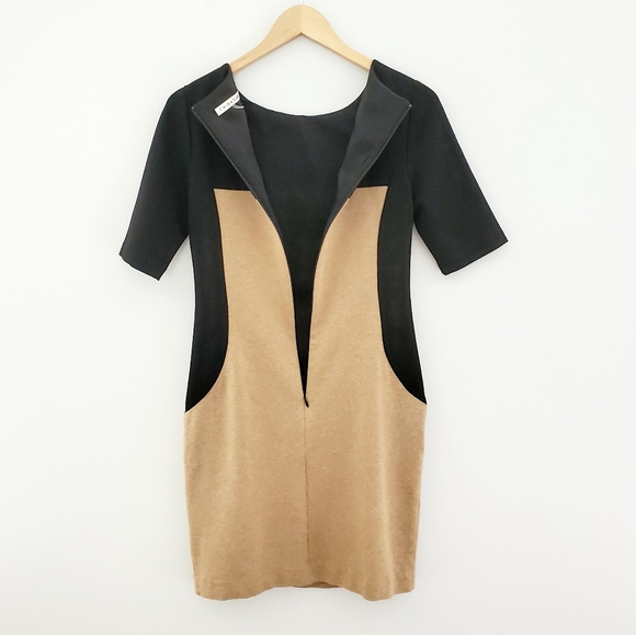 Trina Turk black tan colorblock sheath dress - Picture 3 of 10